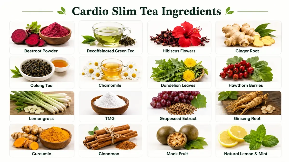 CardioSlimTea ingredient list graphic